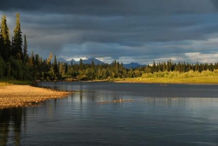 Looking west on the Kobuk River upstream of the village of Kobuk.